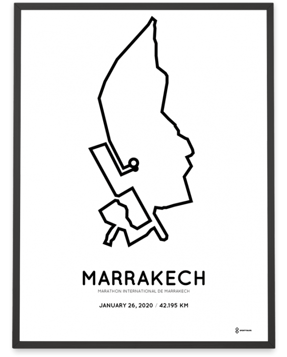 2020 Marrakech marathon parcours print