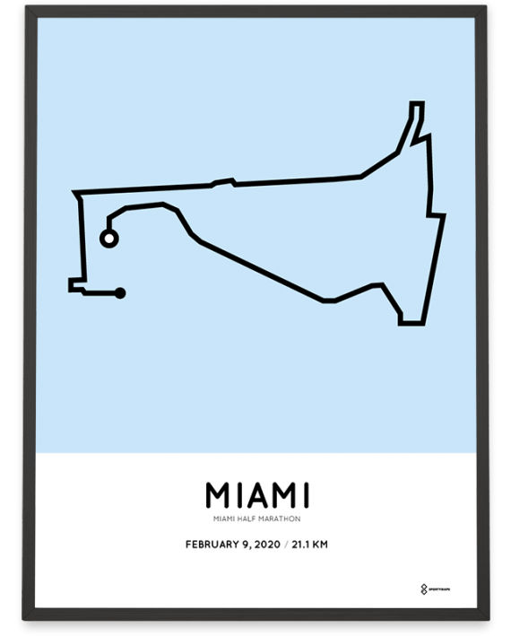 2020 Miami half marathon routemap print