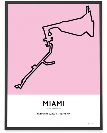 2020 Miami marathon course poster