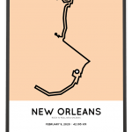 2020 New Orleans marathoner map print