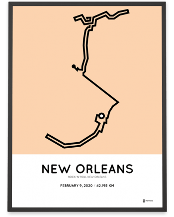 2020 New Orleans marathoner map print