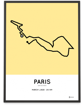 2020 Paris half marathon parcours poster