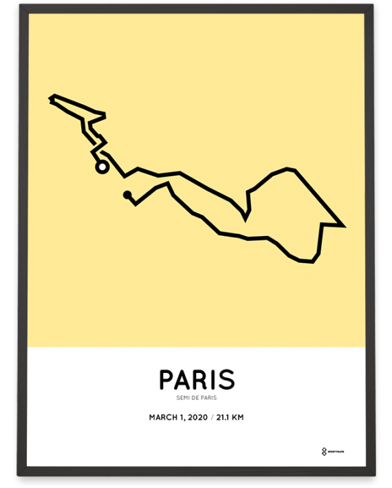2020 Paris half marathon parcours poster