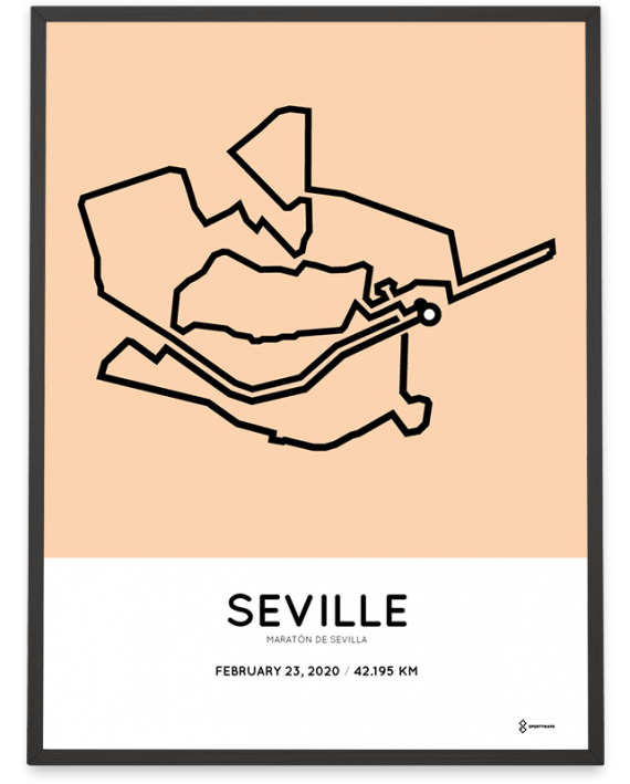 2020 Seville marathon sportymaps course poster