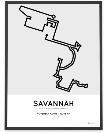 2015 Savannah marathon routemap marathonermap poster