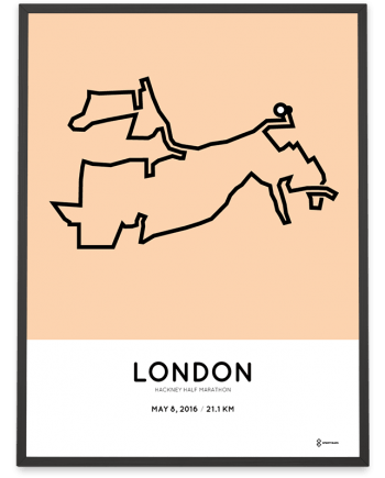 2016 Hackney half marathon racetrace poster