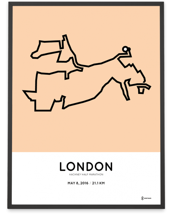 2016 Hackney half marathon racetrace poster