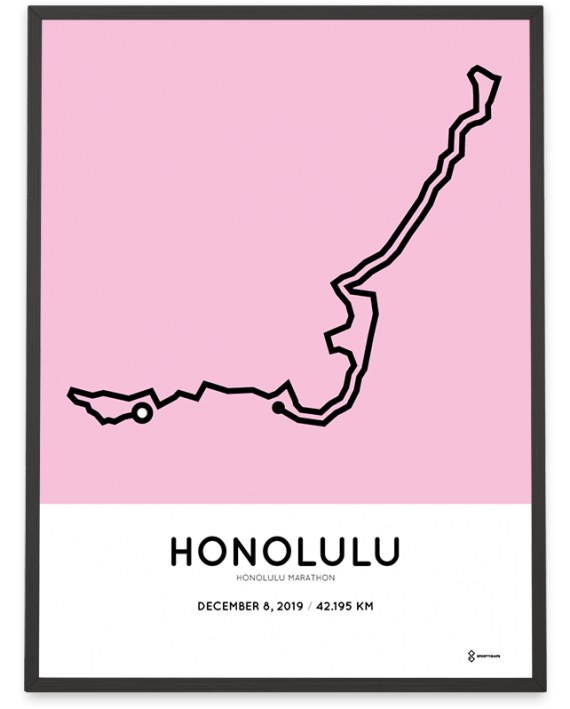 2019 Honolulu marathon course poster