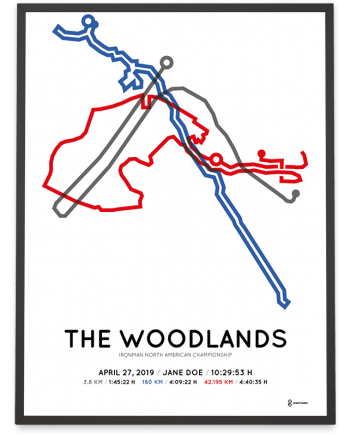 2019 Ironman Texas course poster Sportymaps