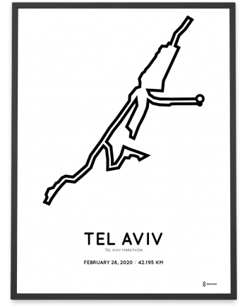 2020 Tel Aviv marathon routemap print