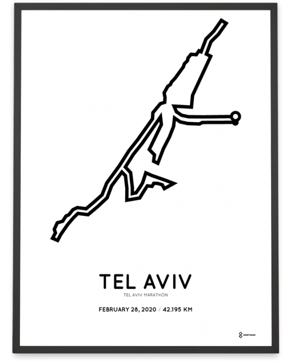 2020 Tel Aviv marathon routemap print