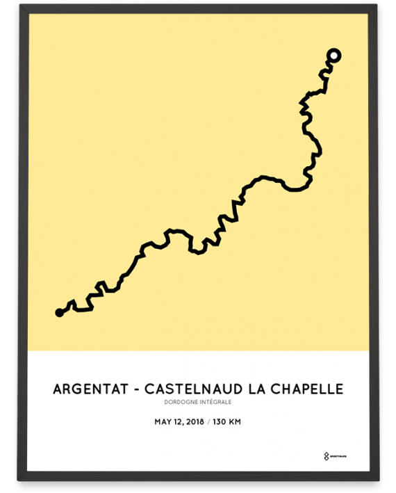 2018 Dordogne Integrale 130km routemap poster