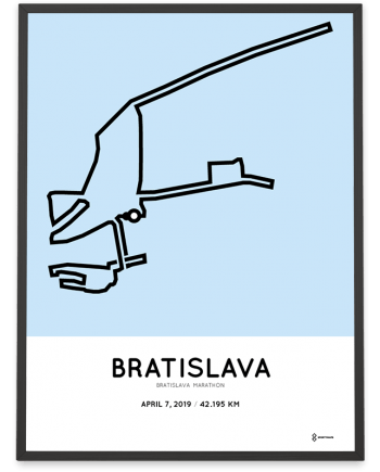 2019 Bratislava marathon course poster sportymaps