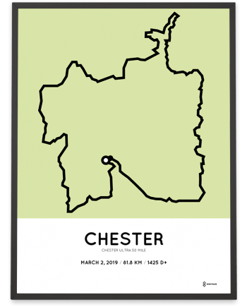 2019 CHester ultra 50 mile route map poster