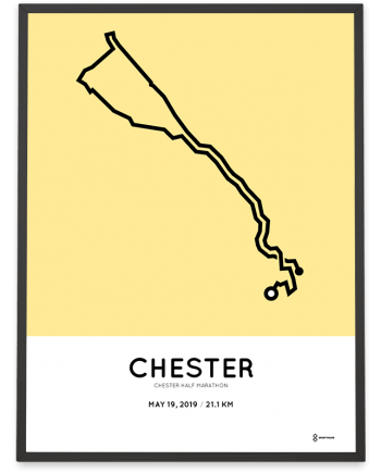 2019 Chester half marathon map print