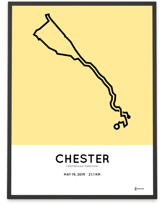 2019 Chester half marathon map print