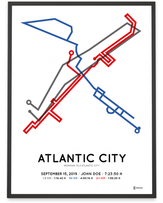 2019 Ironman 70.3 Atlantic City course poster