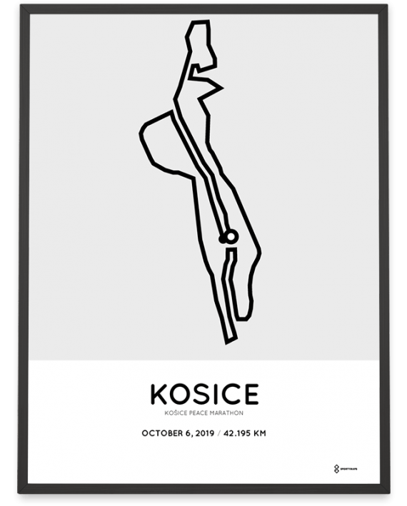 2019 Kosice Peace marathon routemap poster
