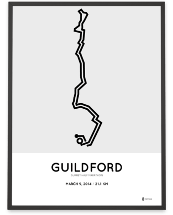2014 Surrey half marathon racetrace print
