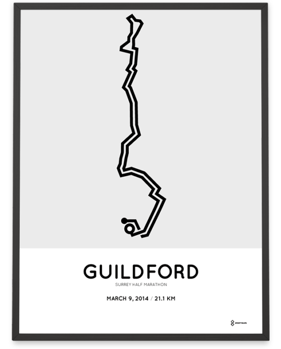 2014 Surrey half marathon racetrace print