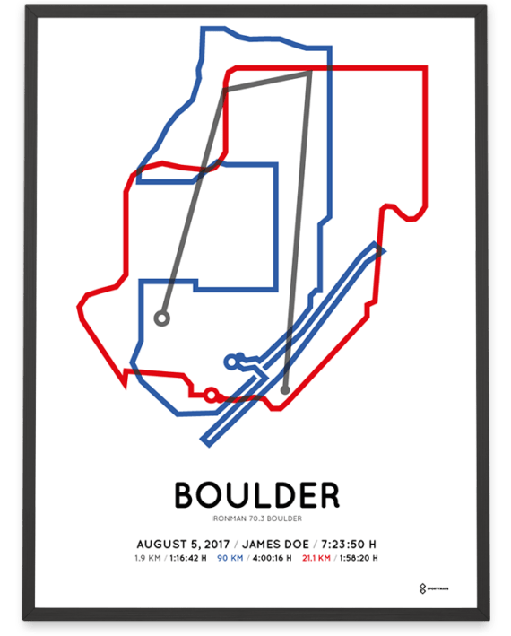 2017 Ironman 70.3 Boulder sportymaps course poster