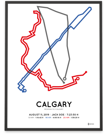 2019 Ironman 70.3 Calgary routemap print