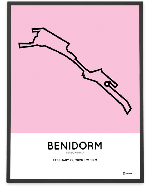 2020 Benidorm half marathon routemap print