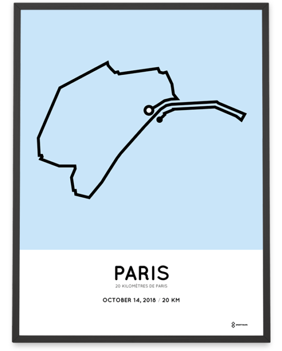 2018 20km de Paris sportymaps parcour print