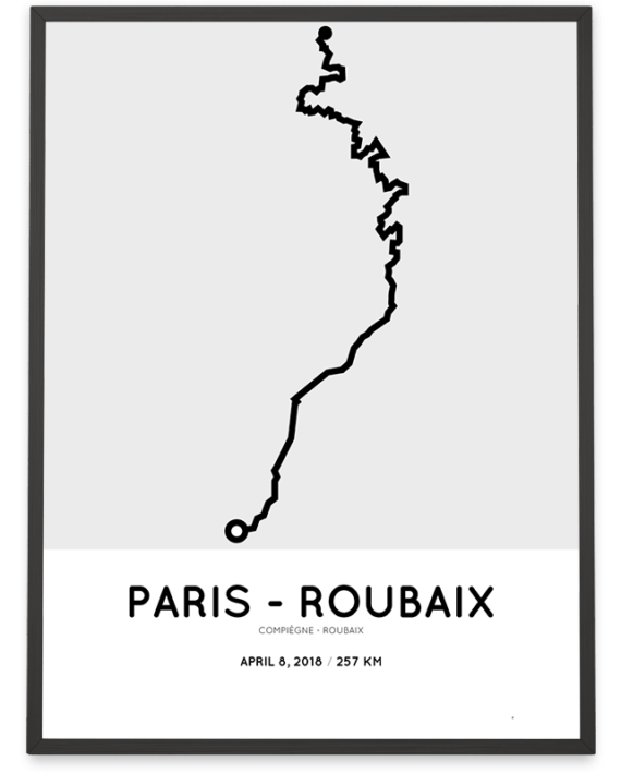 2018 Paris-Roubaix parcours poster