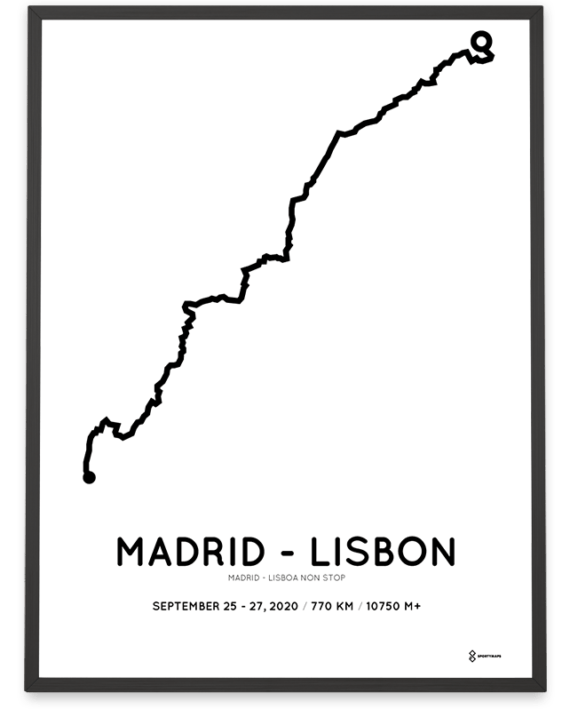 2020 Madrid-Lisboa non stop parcours poster