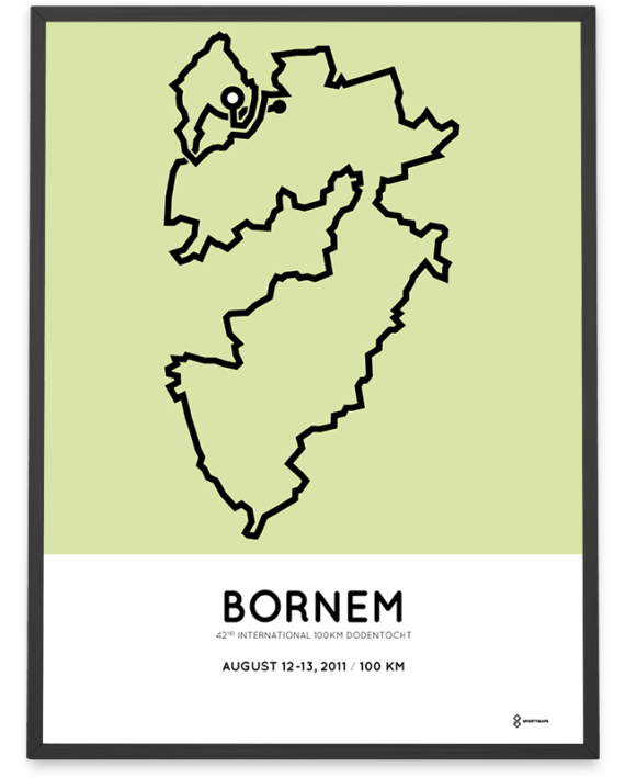 2011 100km Dodentocht kadee Bornem parcours poster