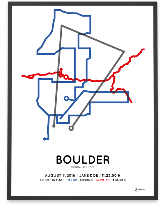 2016 Ironman Boulder sportymaps course poster