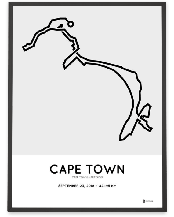 2018 Cape Town Marathon Sportymaps course print