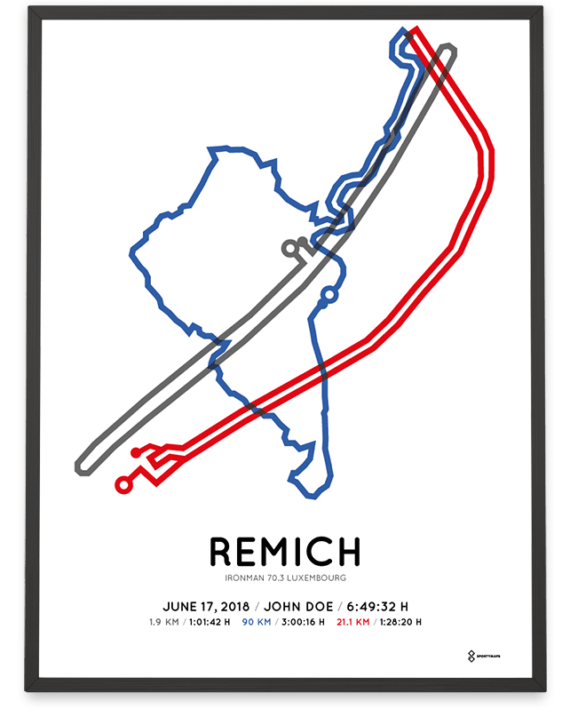 2018 Ironman 70.3 Luxembourg Sportymaps course print