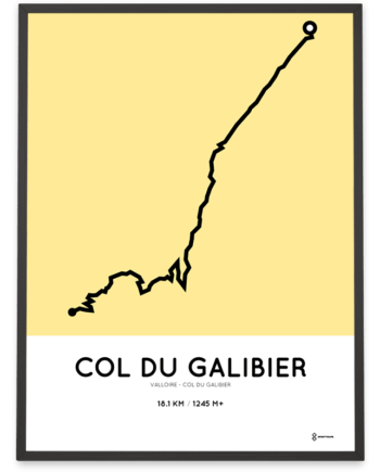 Col du Galibier parcours from Valloire poster
