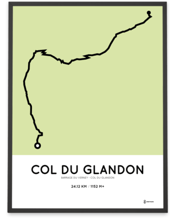 Col du Glandon from Barrage du Verney parcours poster