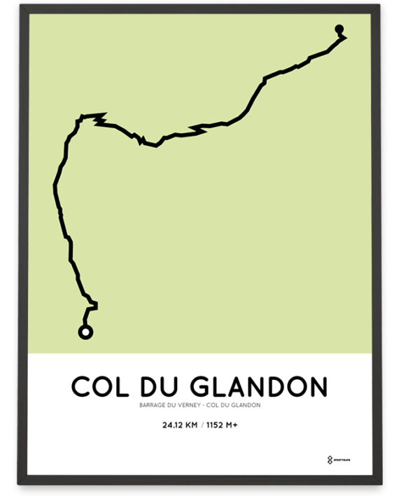 Col du Glandon from Barrage du Verney parcours poster