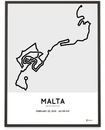 2018 Malta marathon course poster