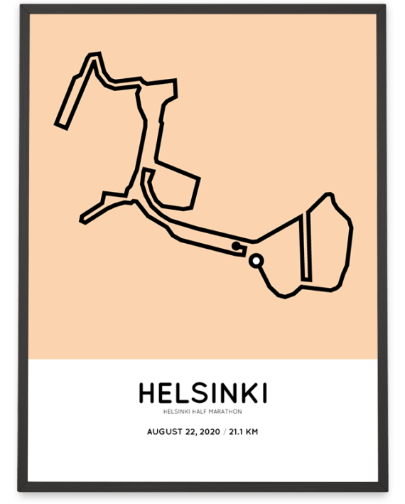 2020 Helsinki half marathon routemap poster