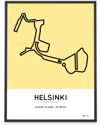 2020 Helsinki marathon course poster