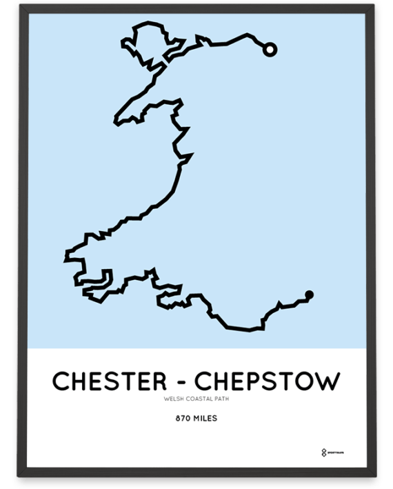Welsh Coastal Path routemap print