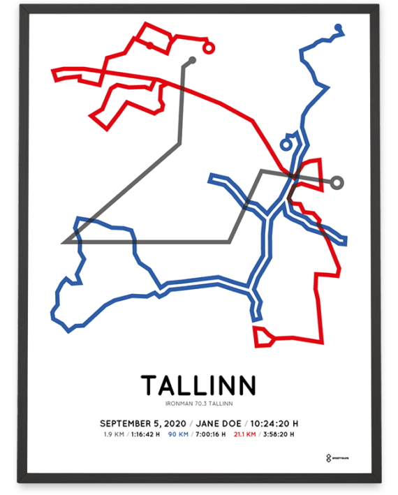 2020 Ironman 70.3 Tallinn routemap poster