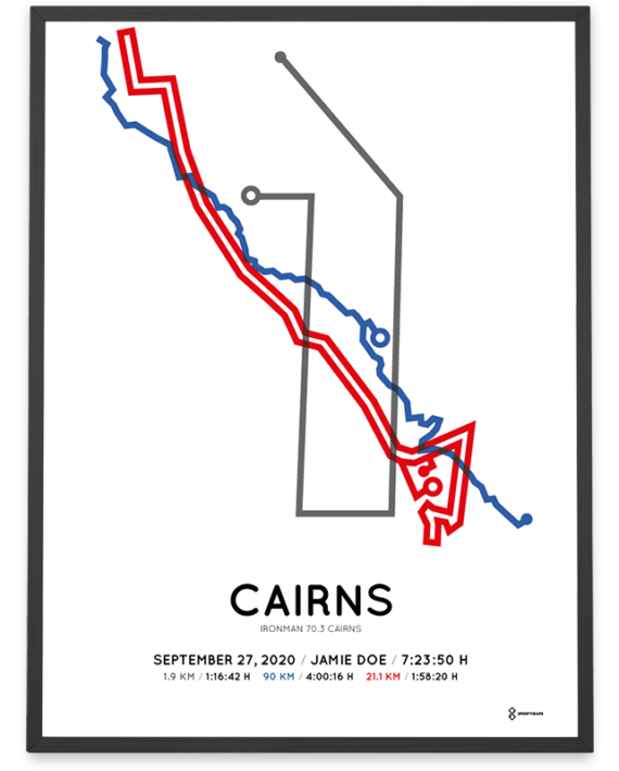 2020 Ironman 70.3 Cairns course poster
