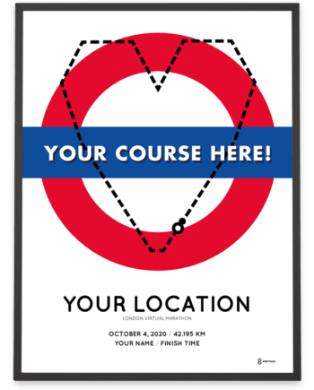 2020 London Virtual Marathon personal course poster