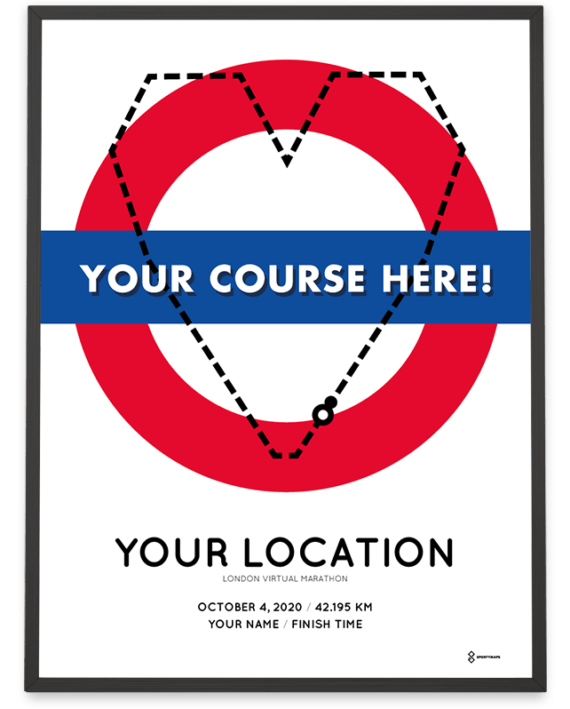 2020 London Virtual Marathon personal course poster