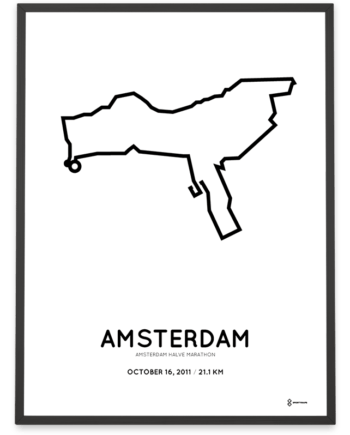 2011 Amsterdam half marathon course poster