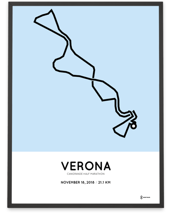 2018 Verona half marathon course poster