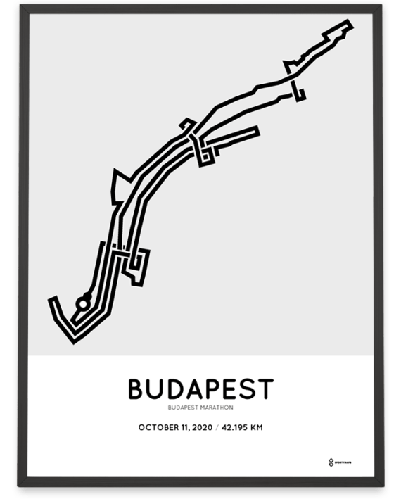 2020 Budapest marathon course poster
