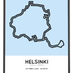 2020 Helsinki City Marathon Sportymaps route map print