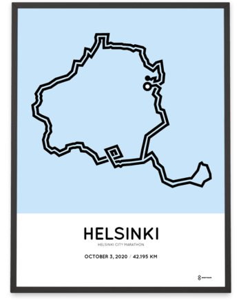 2020 Helsinki City Marathon Sportymaps route map print